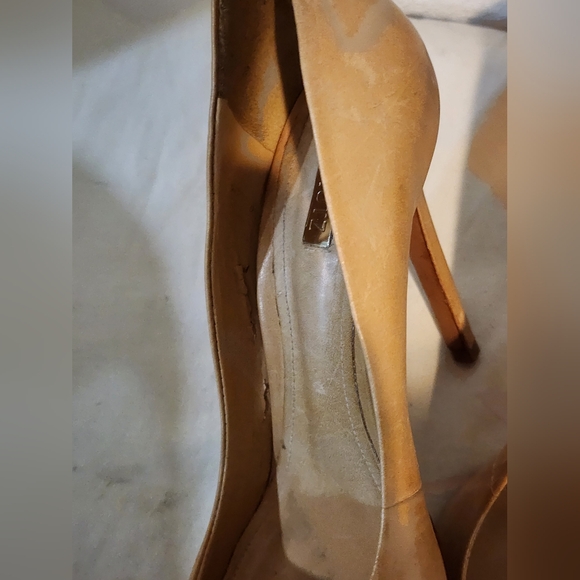 Schultz Lou High Stilettos Honey Beige Leather Pumps 4 inch Heel Retail $148 - Picture 8 of 14